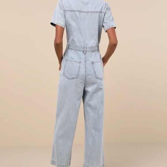 Lulus Light wash denim jumpsuit - Picture 2 of 2